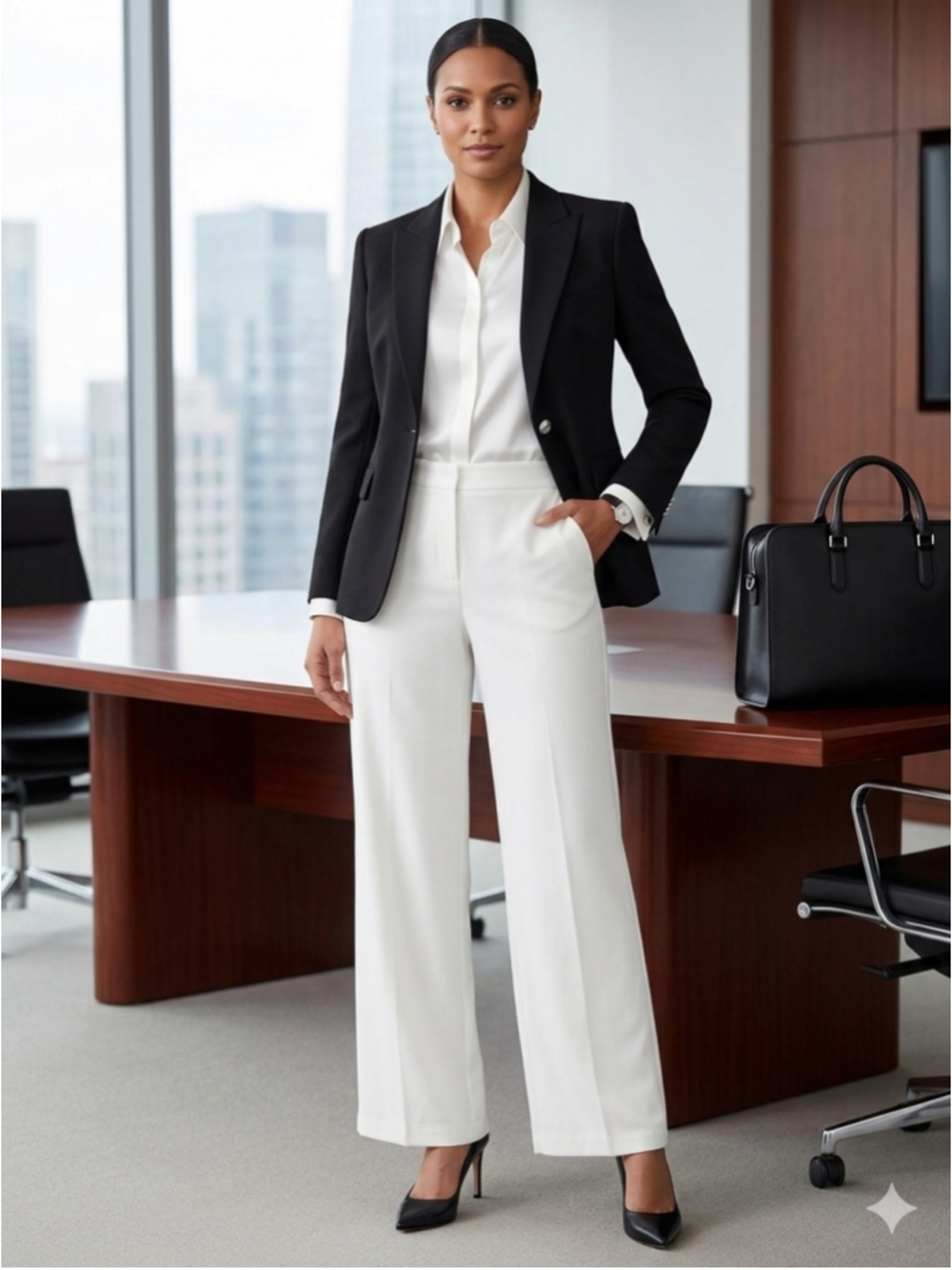 Adrianna Papell White Ivory Wide-Leg Pants – Size 6
